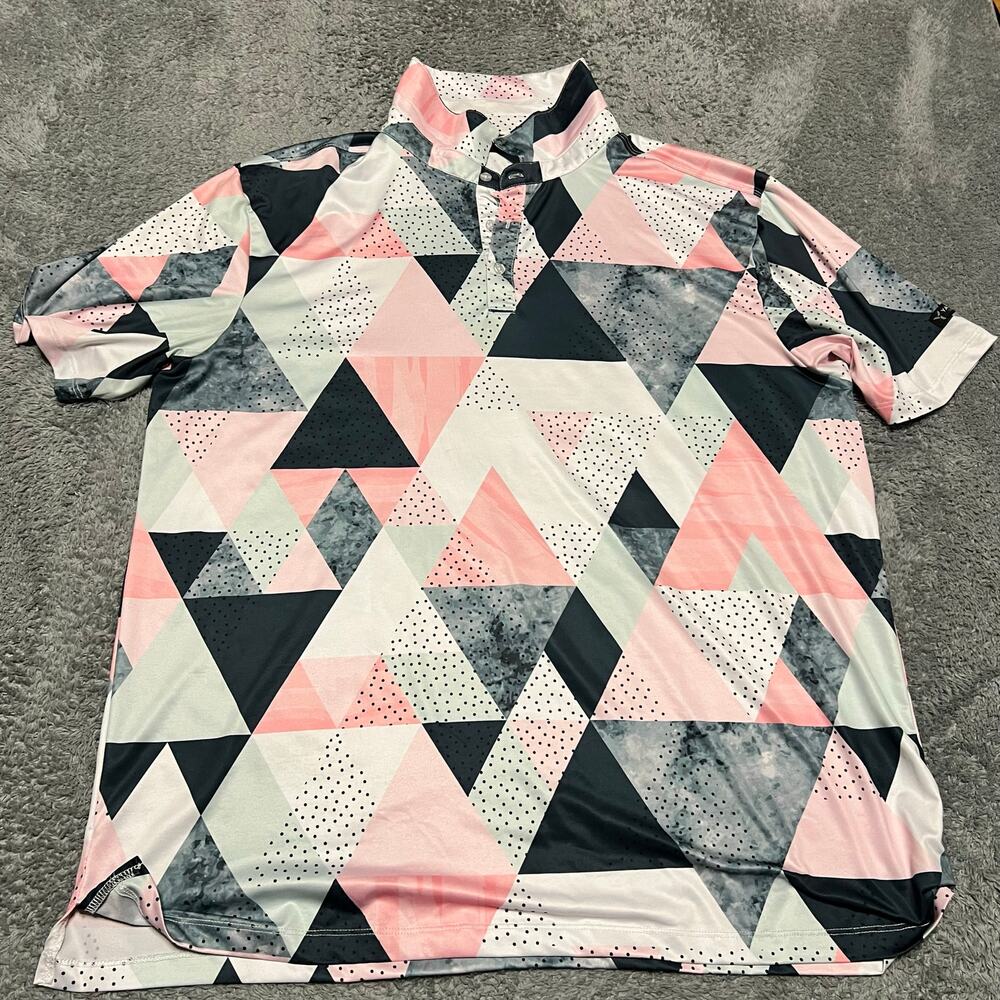 Yatta Golf Polo Shirt Mens XXL Abstract Print Short Sleeve Performance Stretch